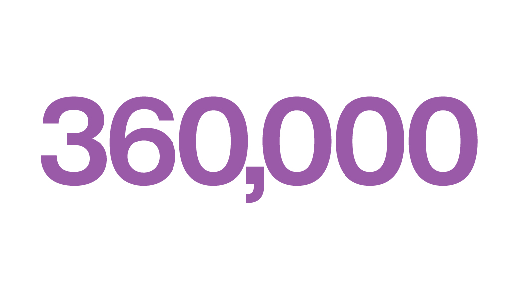 360,000 number graphic